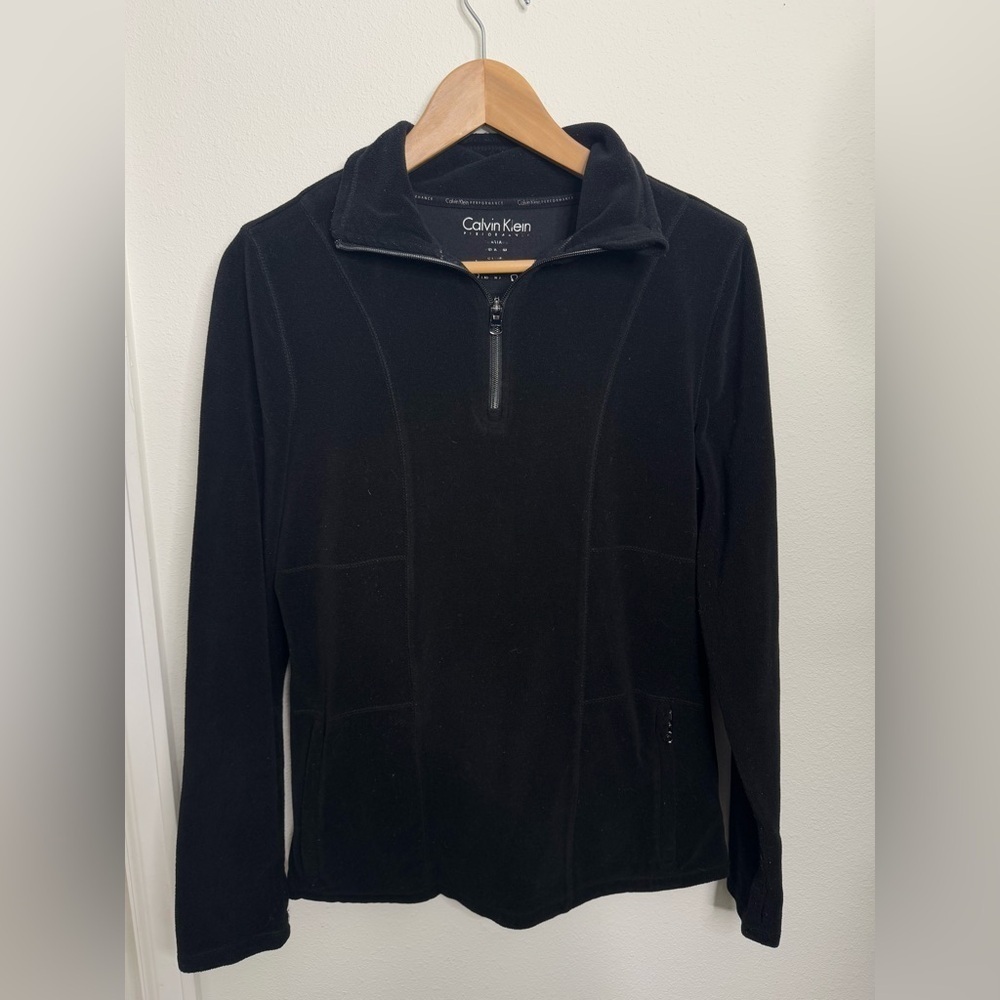 Calvin Klein Performance Quarter Zip Pullover – Black – Size M